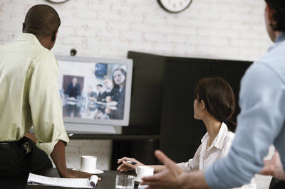 Team in a video conference